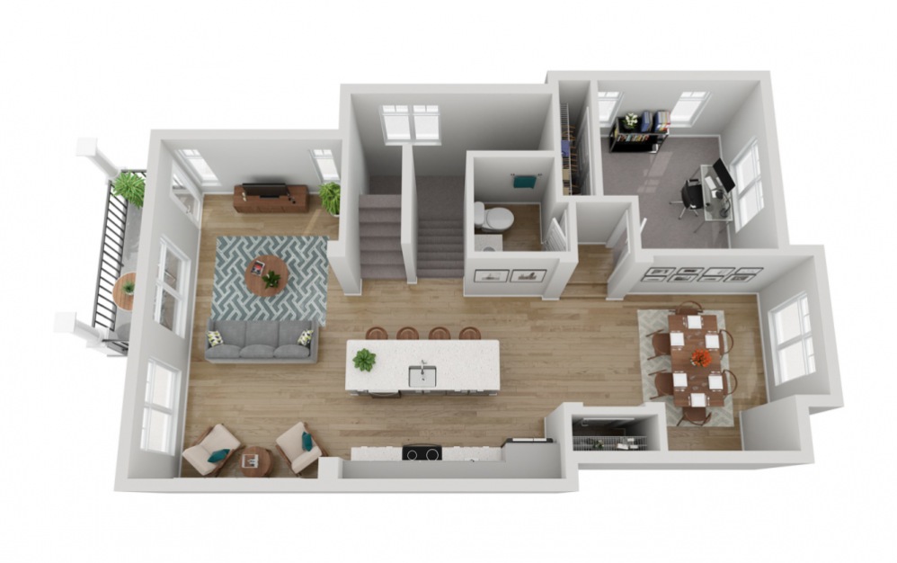 The Flora - 5 bedroom floorplan layout with 3.5 baths and 2061 square feet. (Floor 2)