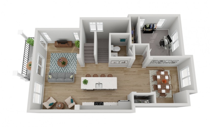 The Flora - 5 bedroom floorplan layout with 3.5 bathrooms and 2061 square feet